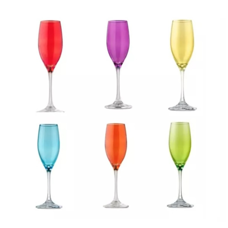 CRISTAR SET 6 COPAS MIXED FLUTE 176cc